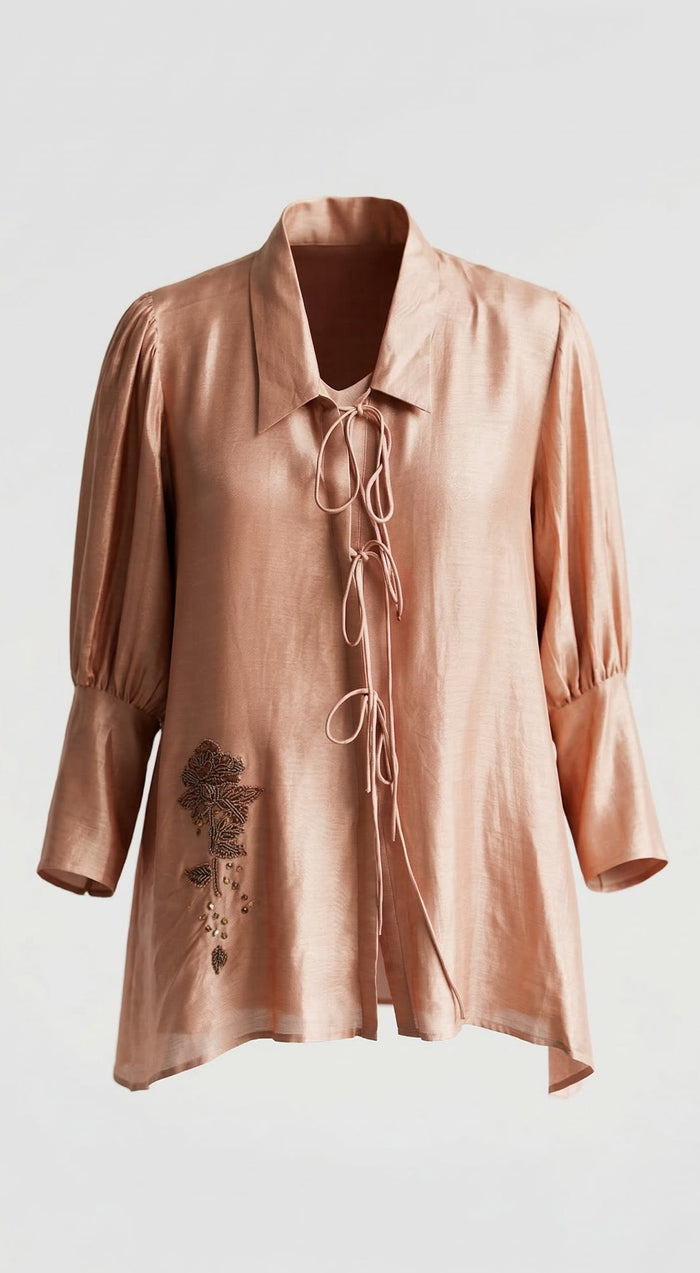 Pink Cotton Silk Shirt