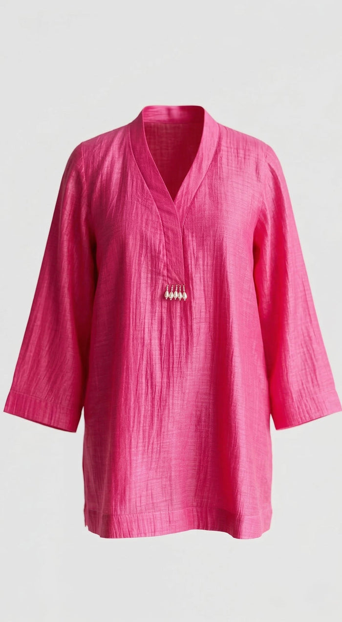 Pink Mul Chanderi Tunic