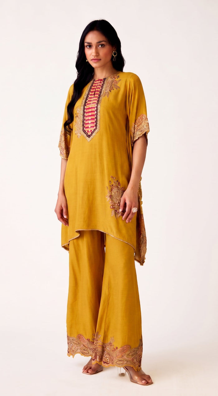 Mustard Muslin Co-ord Set