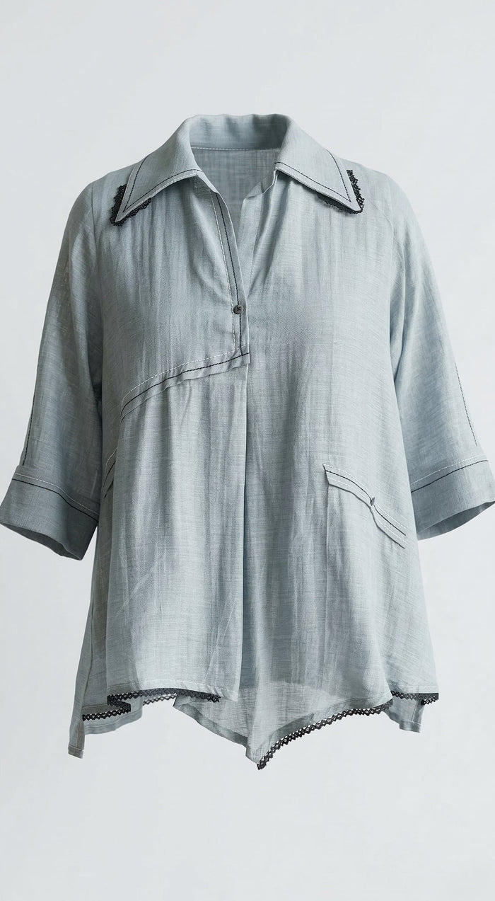 Aqua Drift Asymmetrical Shirt