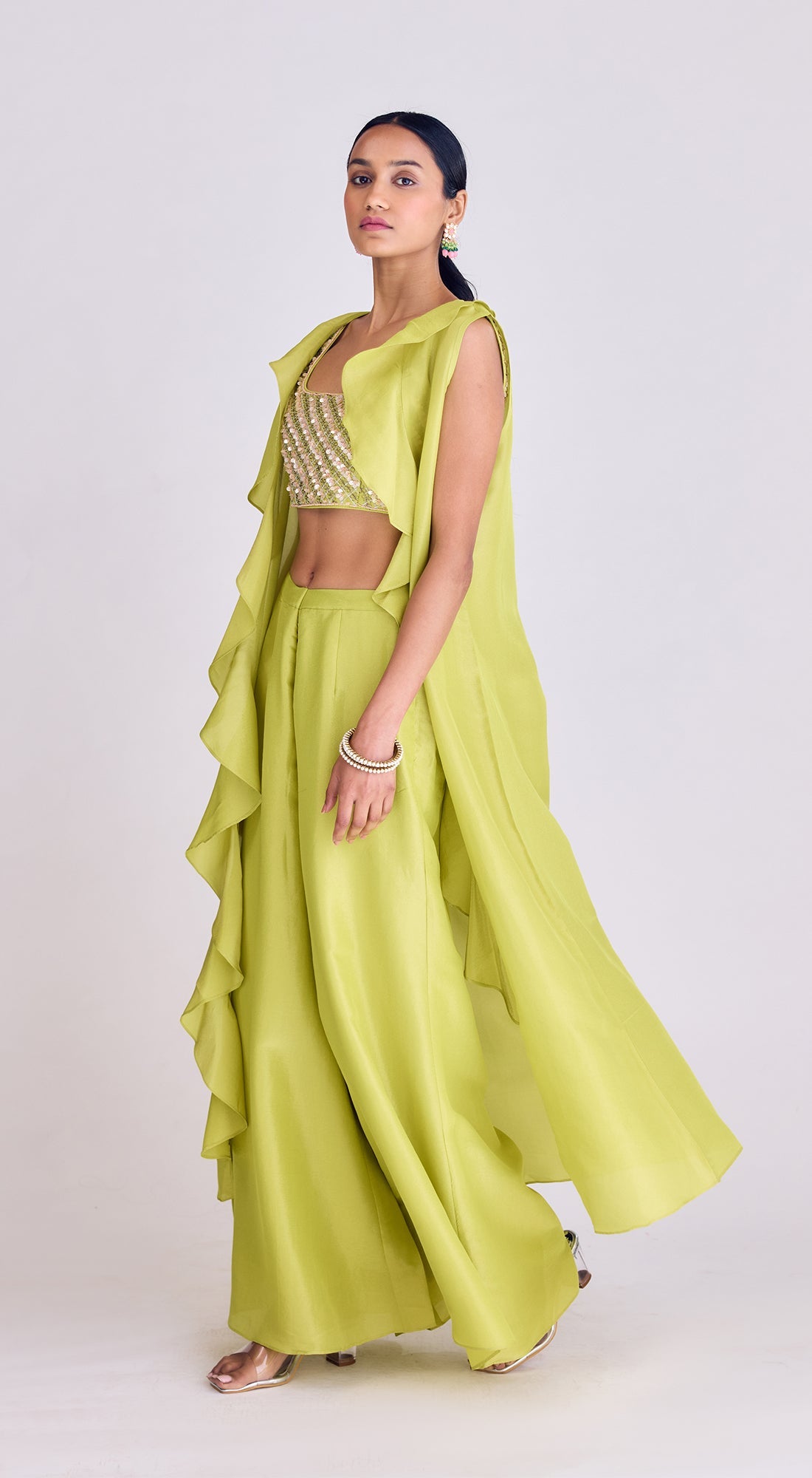Lime Tissue Cape Set