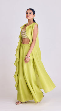 Lime Tissue Cape Set