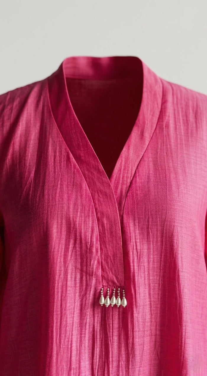Pink Mul Chanderi Tunic
