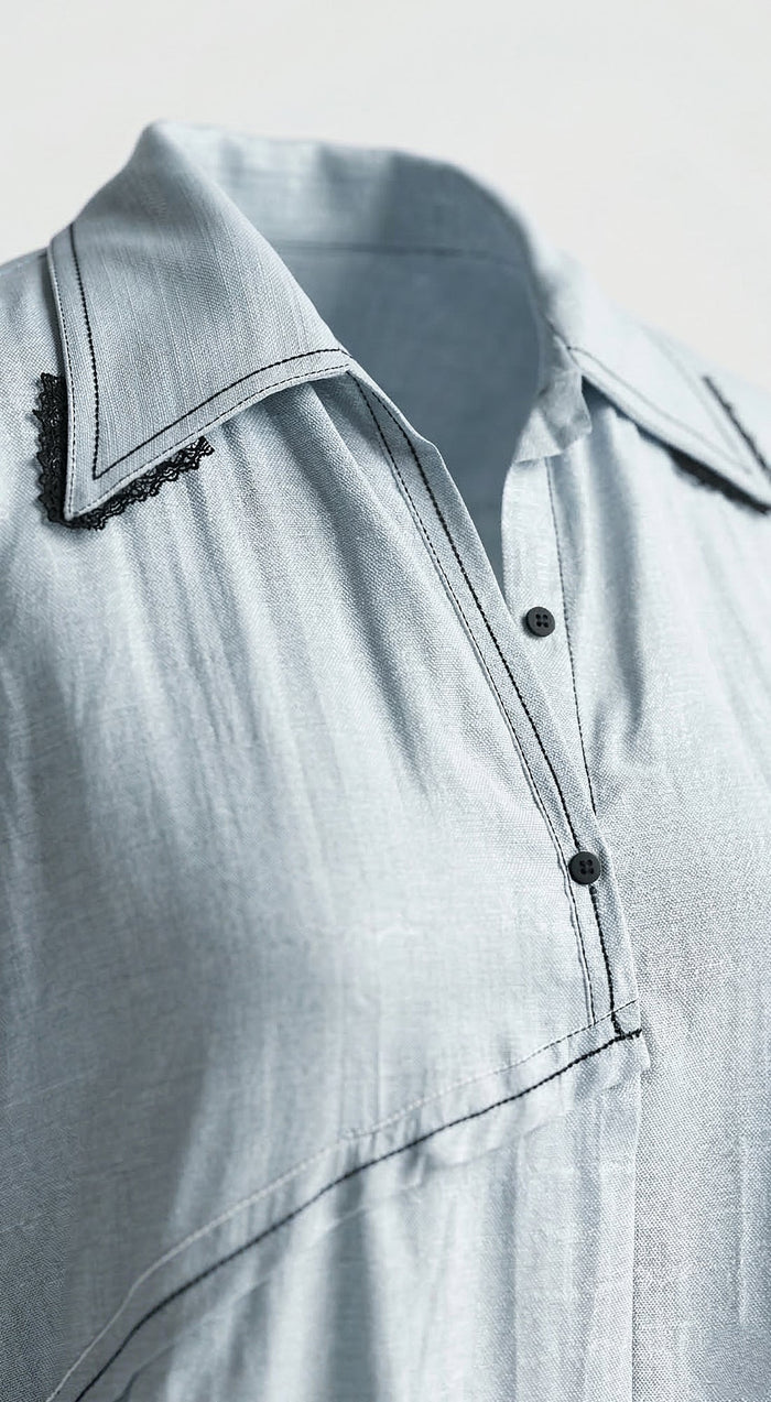 Aqua Drift Asymmetrical Shirt