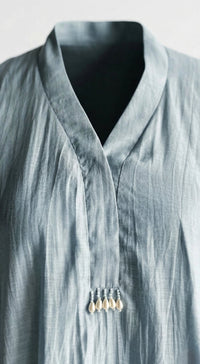 Blue Mul Chanderi Tunic