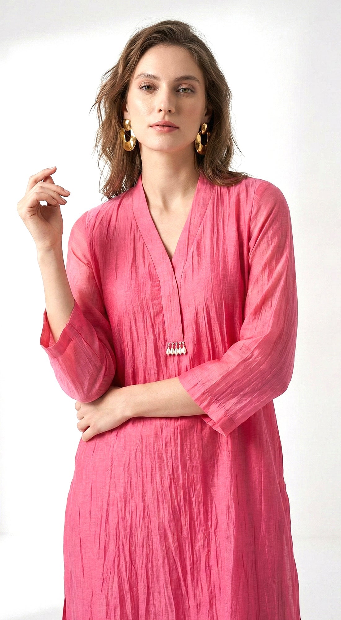 Pink Chanderi Co-ord Set