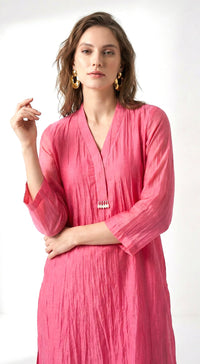 Pink Chanderi Co-ord Set