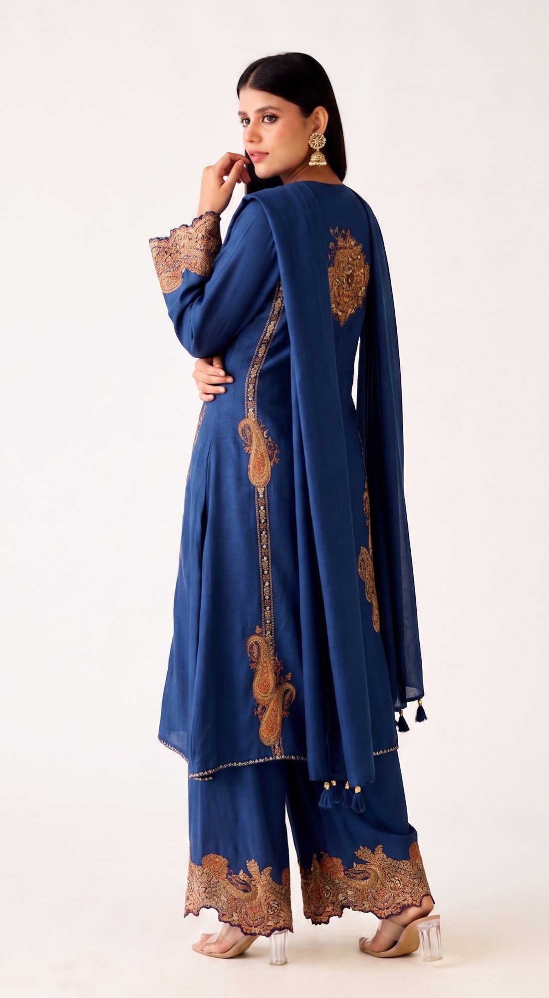 Blue Muslin Suit Set