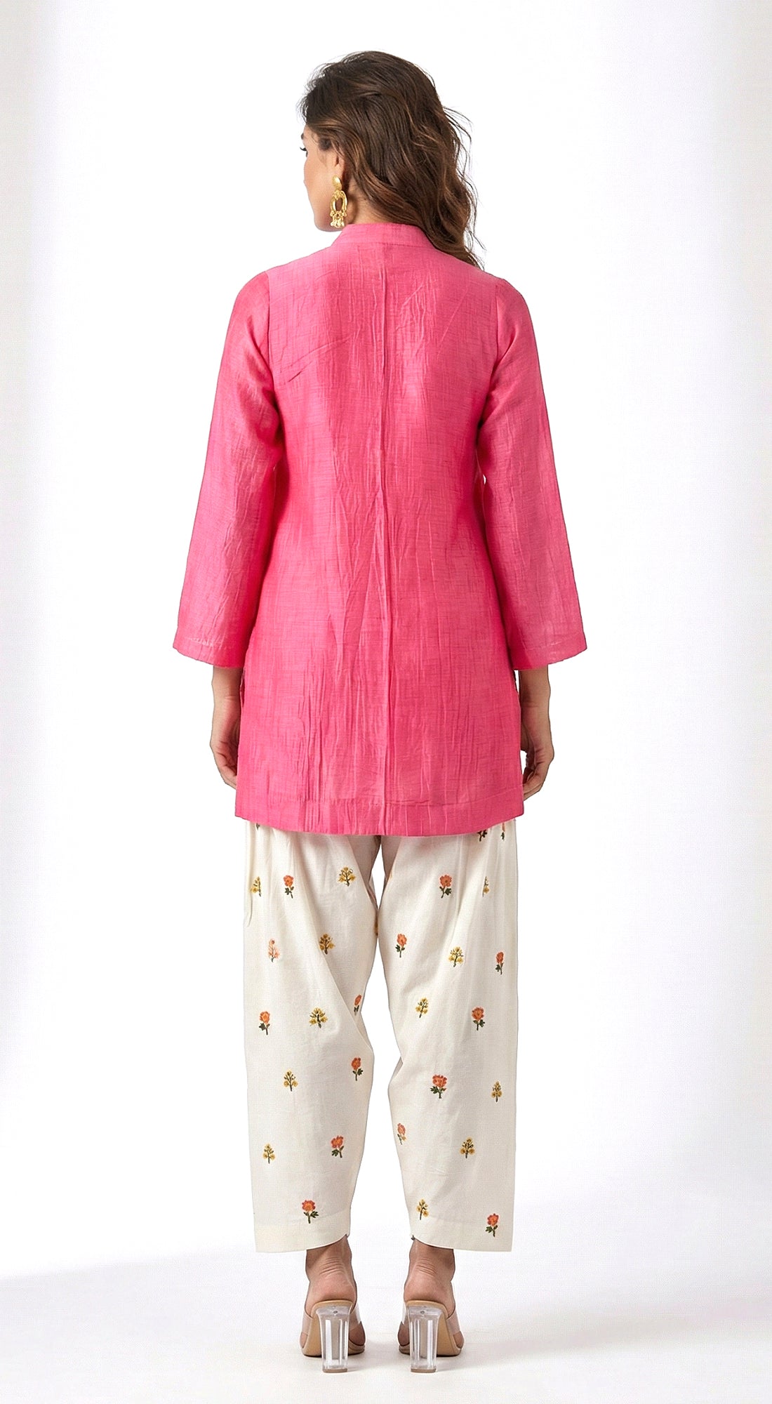 Pink Chanderi Co-ord Set