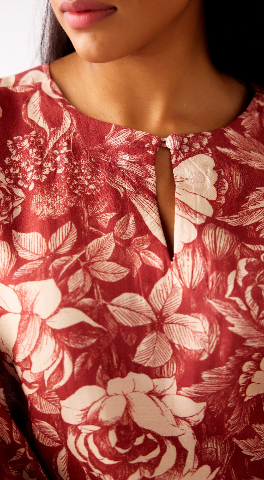 Maroon Muslin Co-ord Set