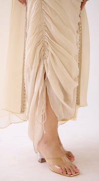 Ivory Embroidered Cape Set