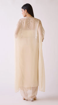 Ivory Embroidered Cape Set