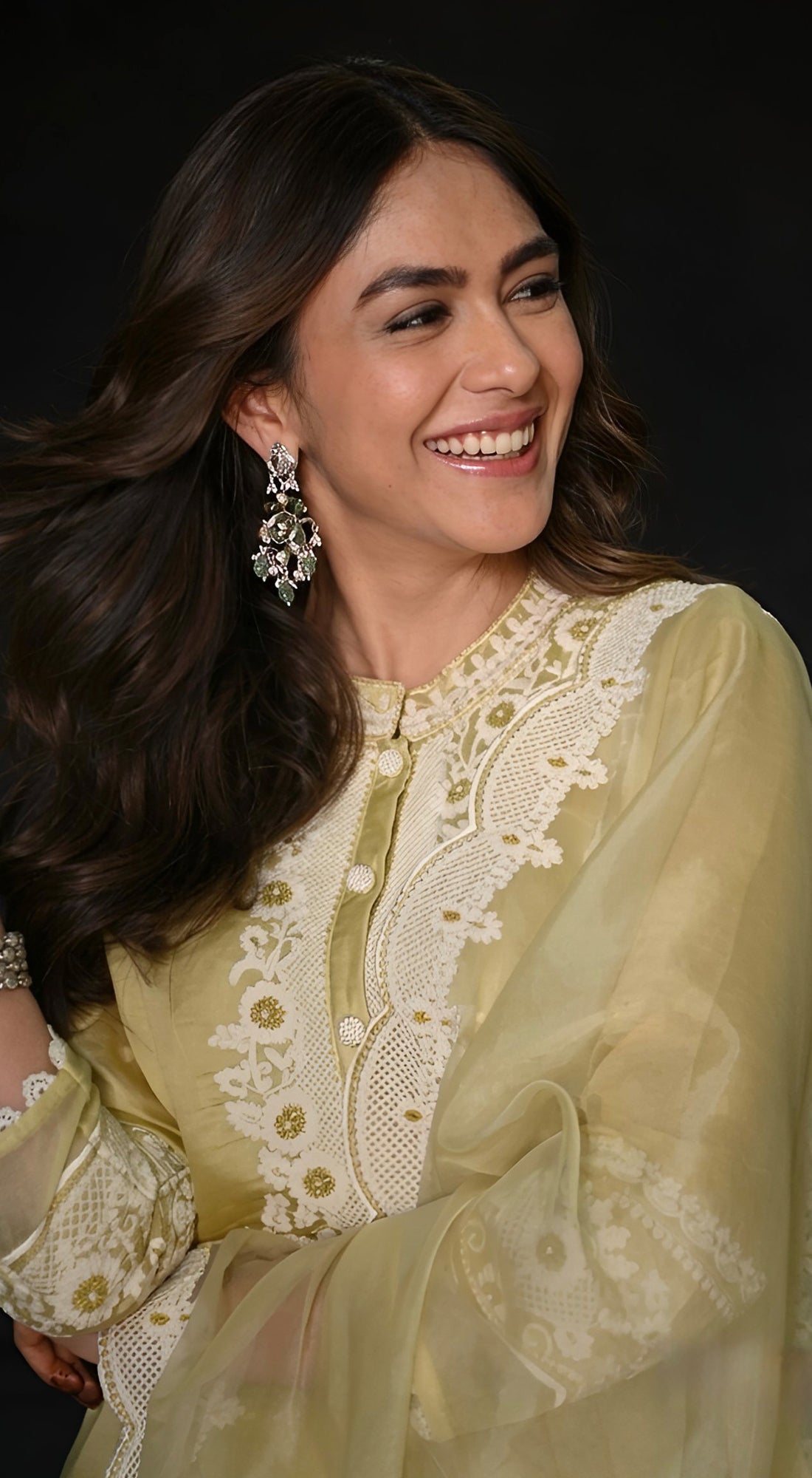 Pista Cotton Embroidered Kurta Set