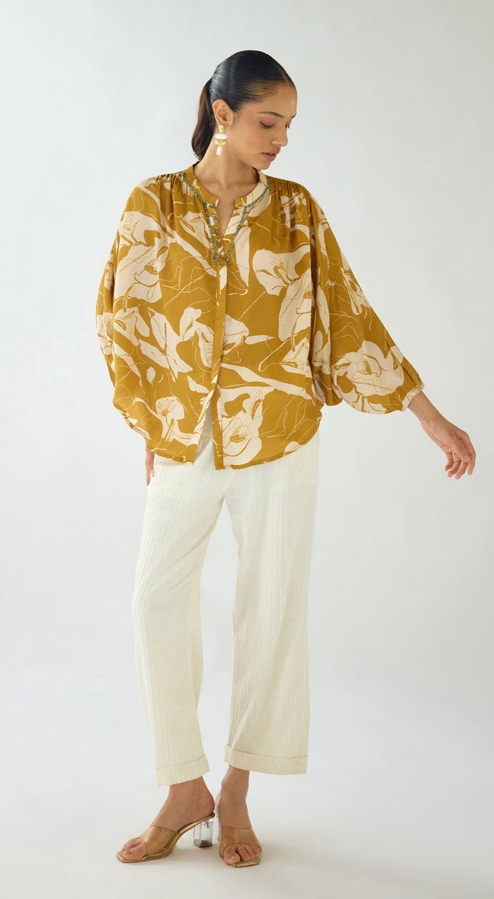 Mustard Flora Muse Muslin Shirt