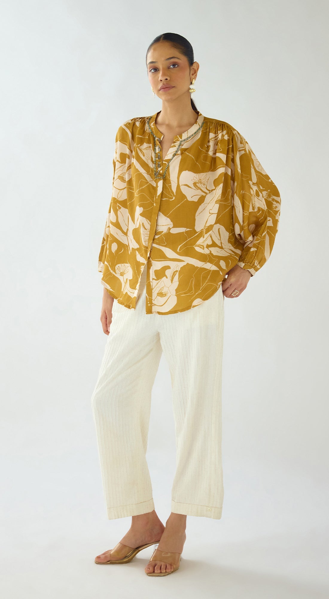 Mustard Flora Muse Muslin Shirt