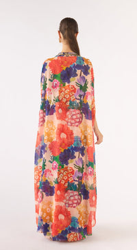 Ivory Georgette Embellished Cape Set