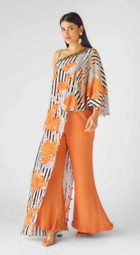 The Tangerine Blooms Cape Set