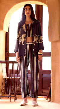 Black Stripes Abstract Co-ord Set