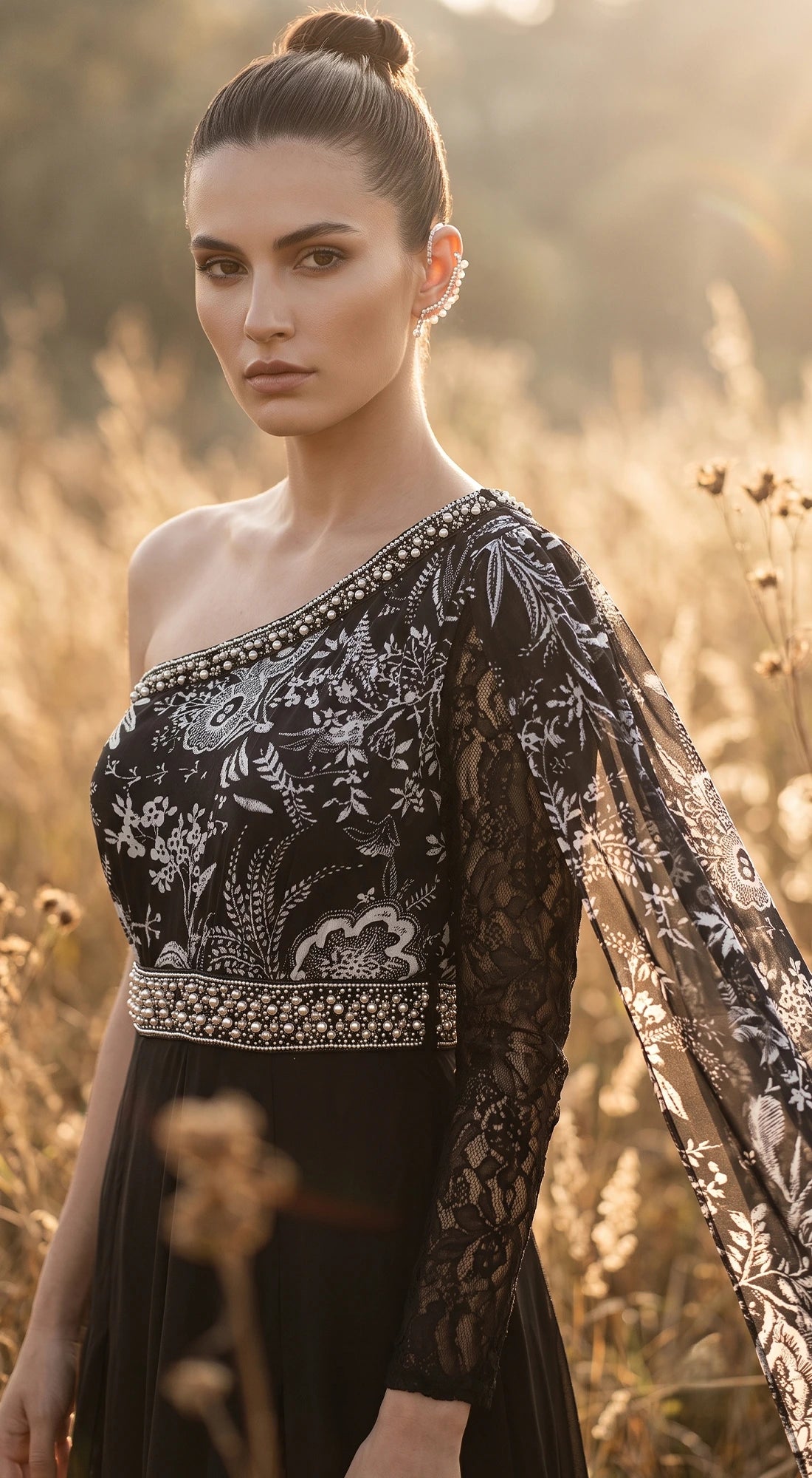 MIDNIGHT FLEUR EMBROIDERED JUMPSUIT