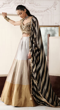 THE ROYAL BLACK OMBRE LEHENGA SET