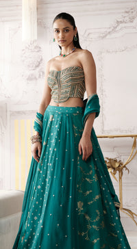 THE ROYAL TEAL LEHENGA