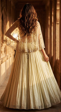 Powder-Blue Embroidered Lehenga Set with jacket