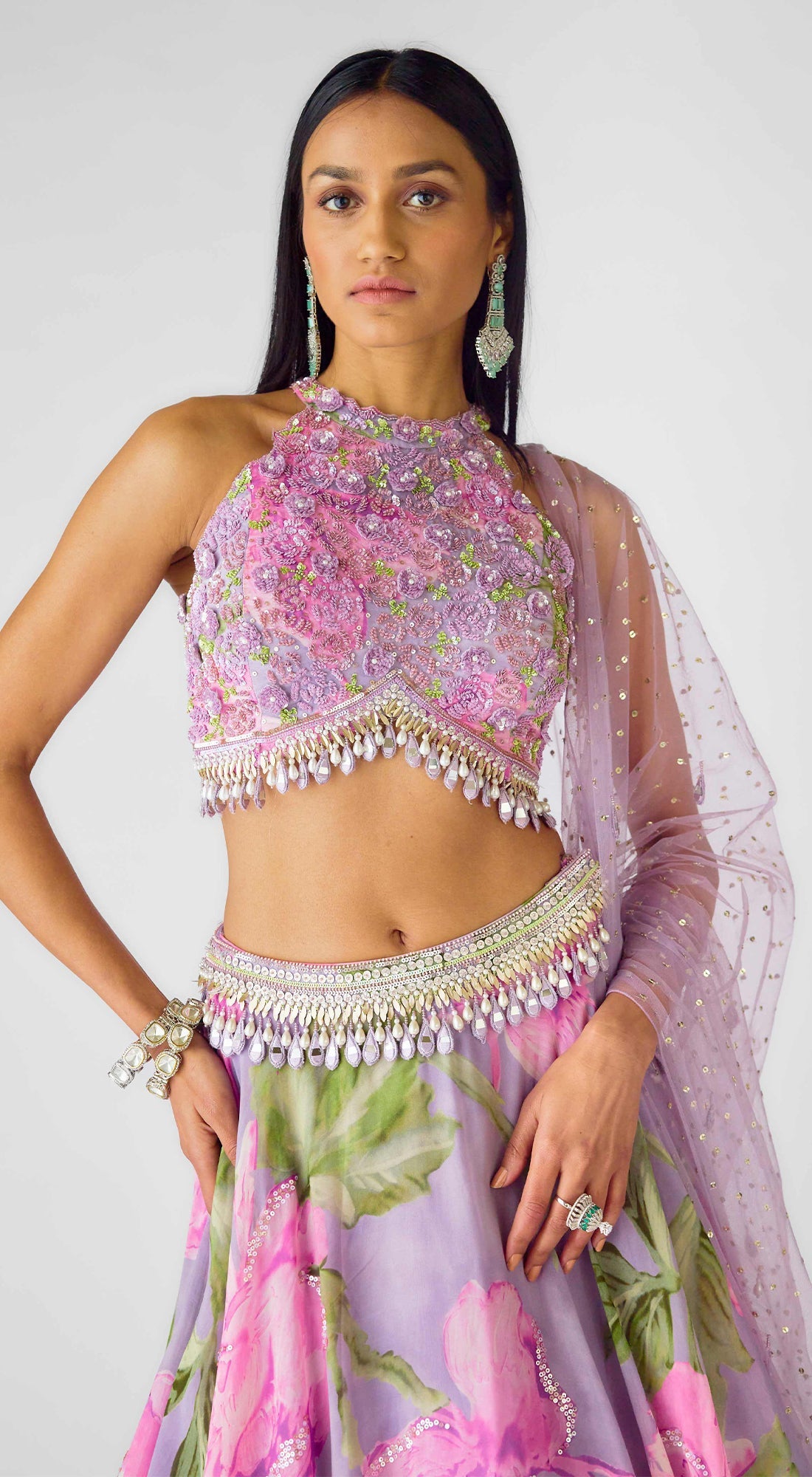 The Mystical Lilacs Lehenga