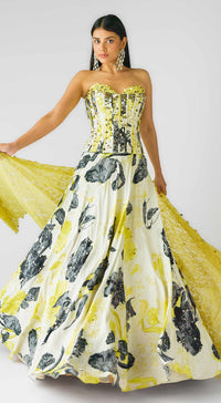 The Garden Of Eclipse Corset Lehenga