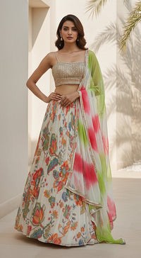 Multi Elysian Embroidered Lehenga Set