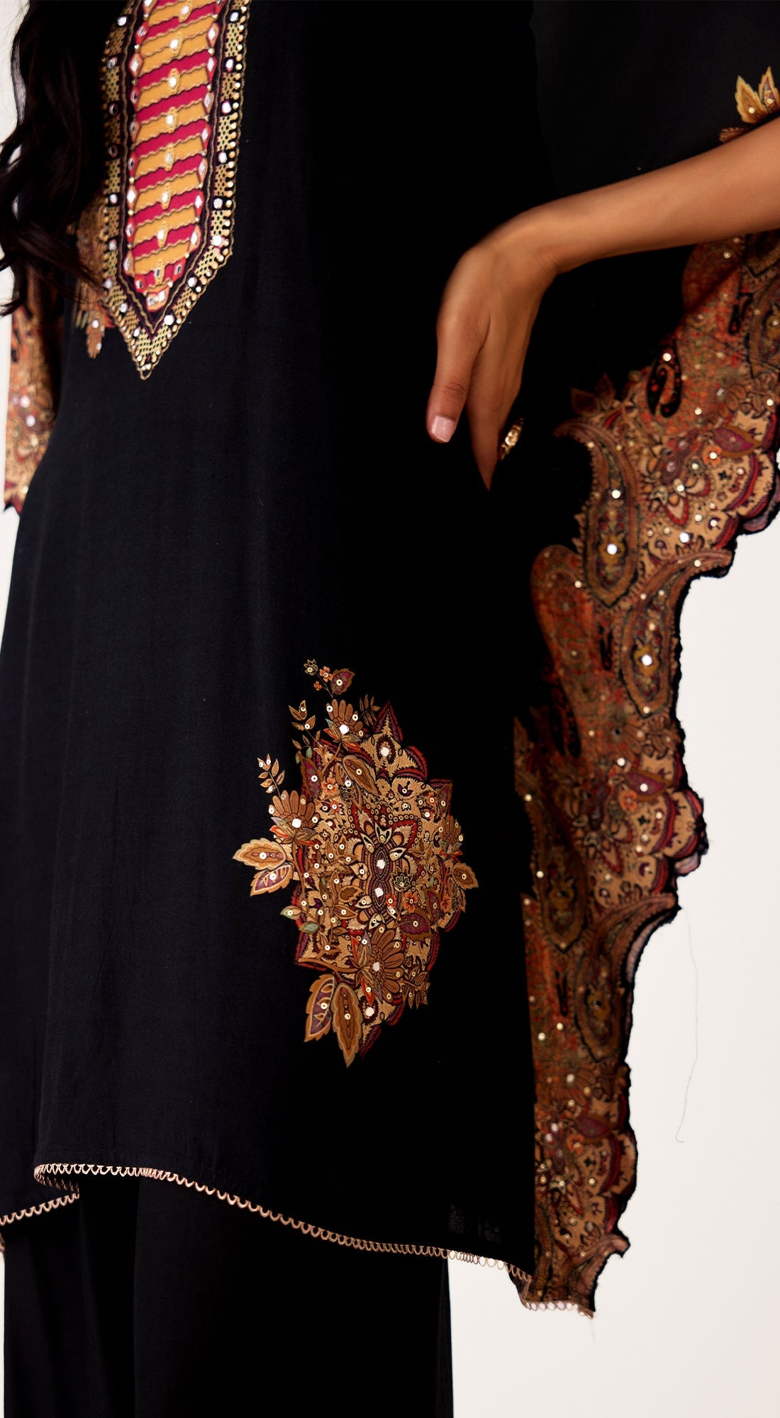 Black Muslin Co-ord Set