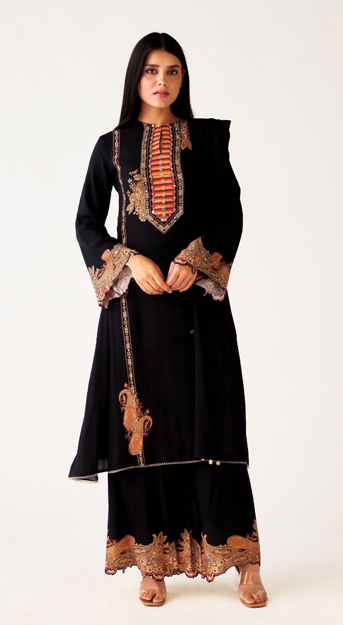 Black Muslin Suit Set