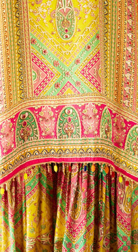 Multi Satin Embroidered Kaftan Co-ord Set