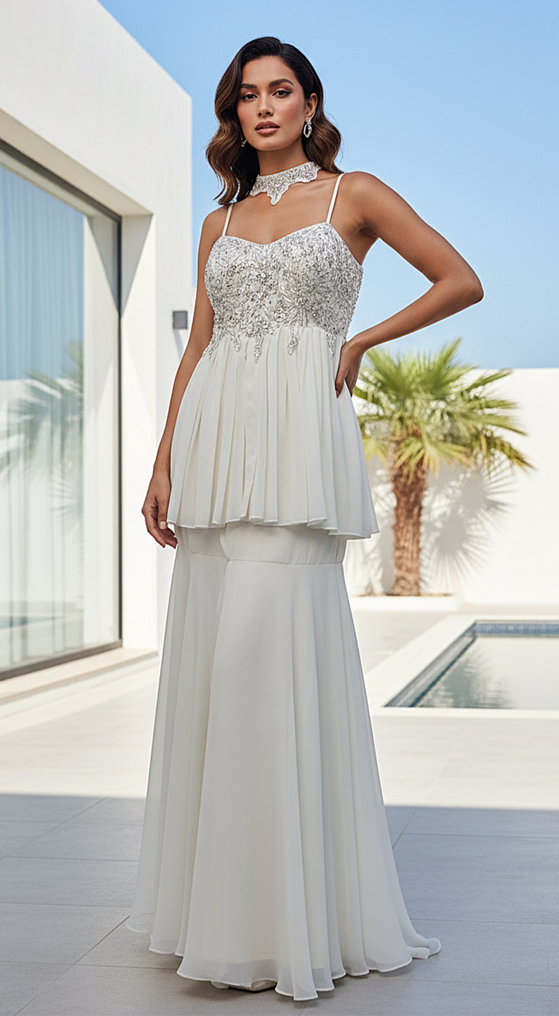 Celestia Embroidered Sharara Set