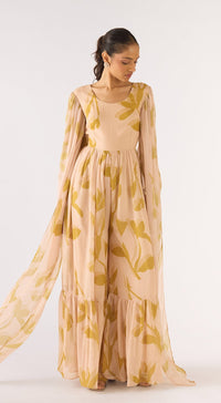 Beige Georgette Jumpsuit