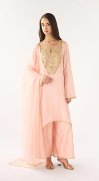 Peach Cotton Silk Suit Set