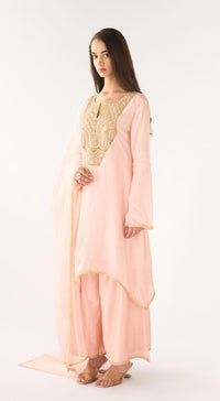 Peach Cotton Silk Suit Set