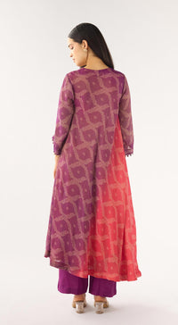 Pink Tissue Embellished Suit Set
