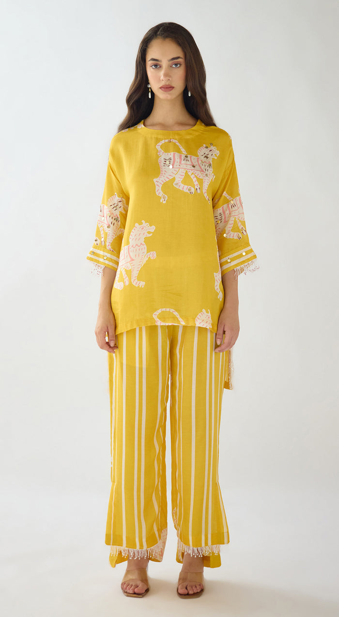 Yellow Tygra Myth Cotton Co-ord Set