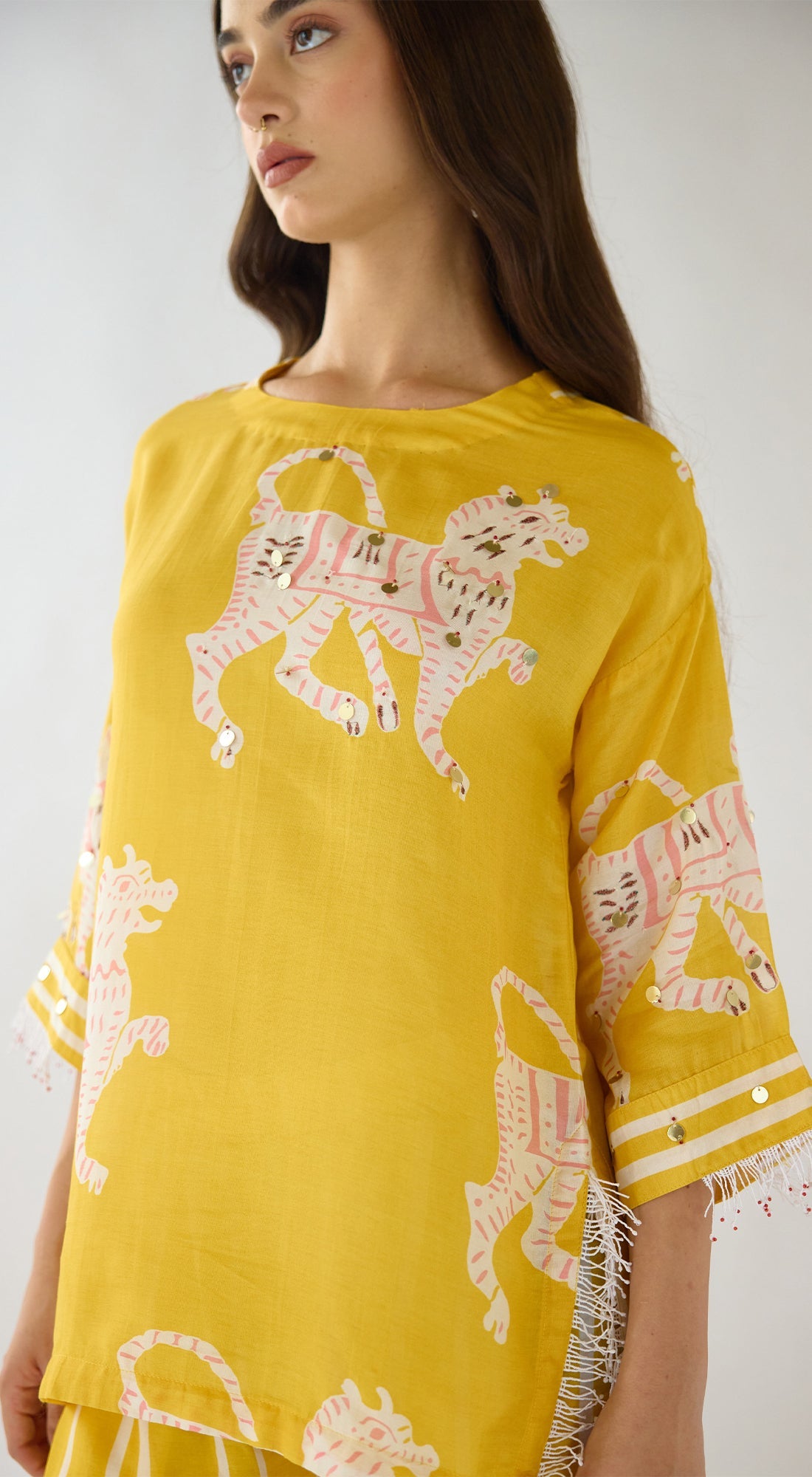 Yellow Tygra Myth Cotton Co-ord Set