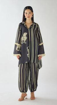 Black Stripes Abstract Co-ord Set