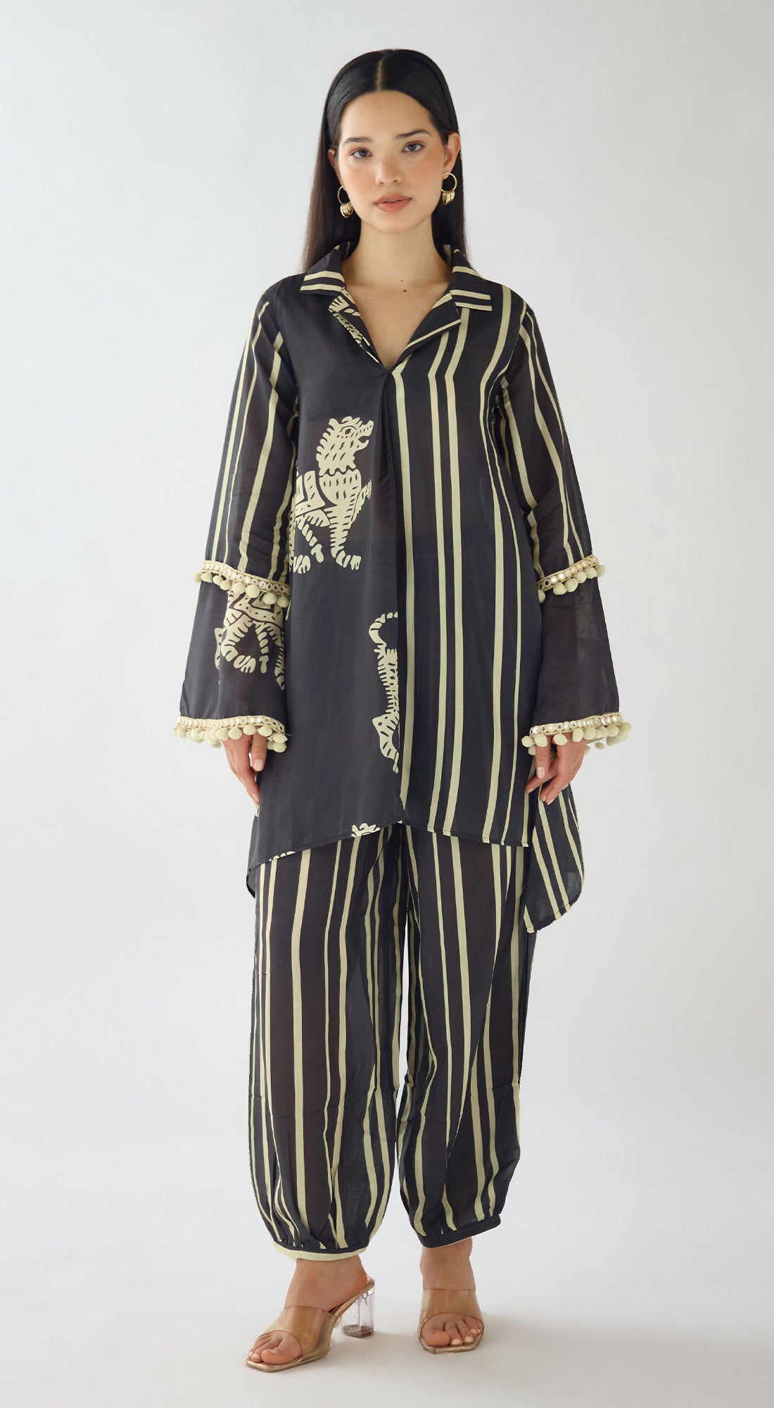 Black Stripes Abstract Co-ord Set