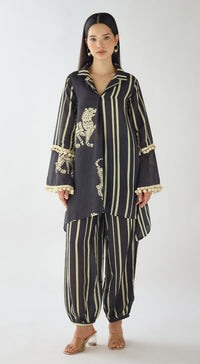 Black Stripes Abstract Co-ord Set