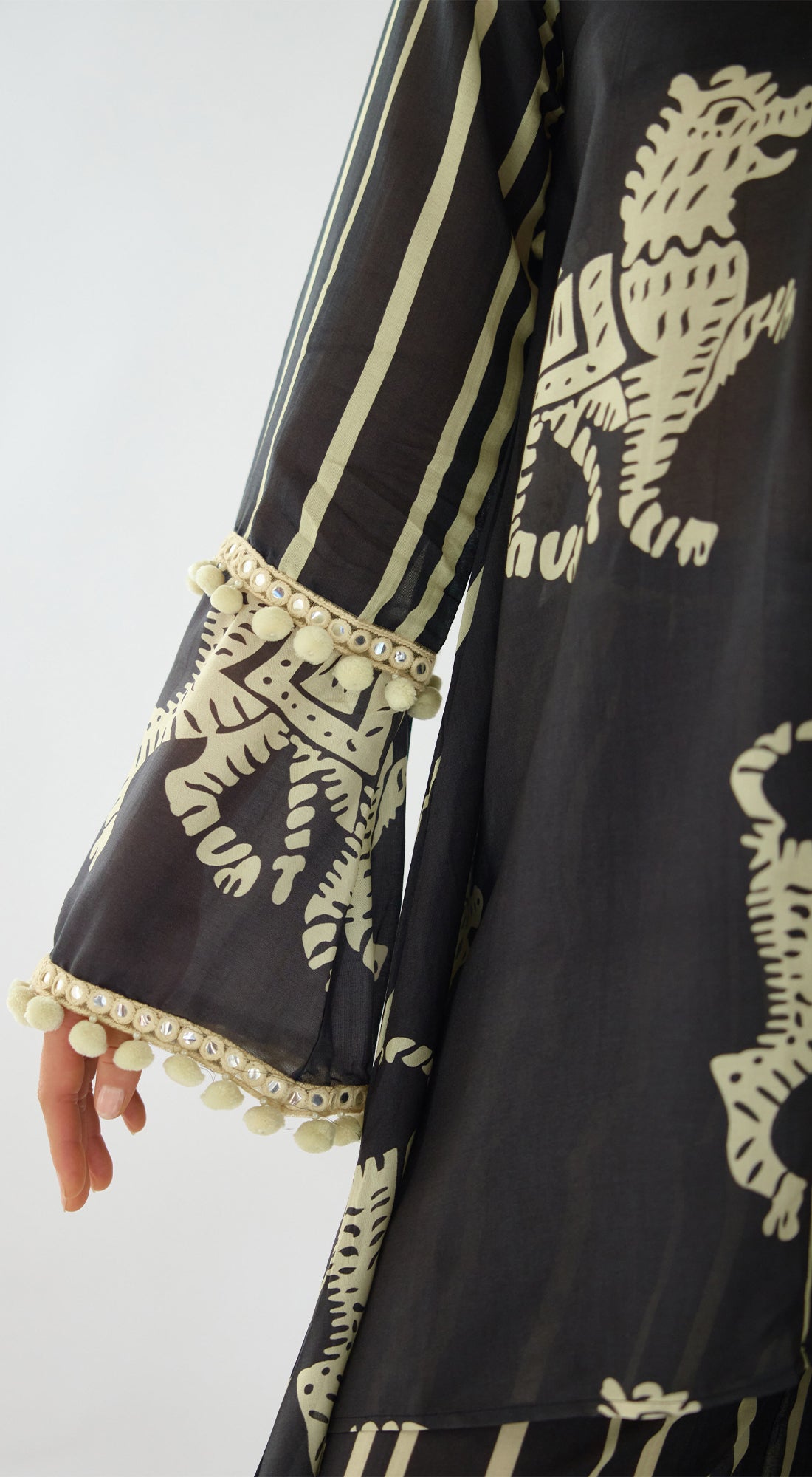 Black Stripes Abstract Co-ord Set