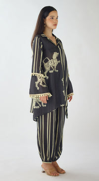 Black Stripes Abstract Co-ord Set