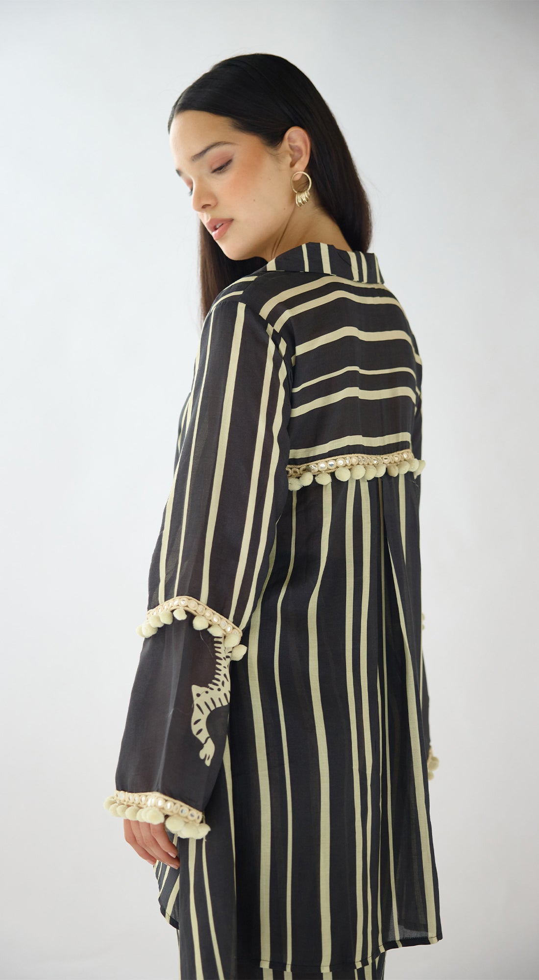 Black Stripes Abstract Co-ord Set