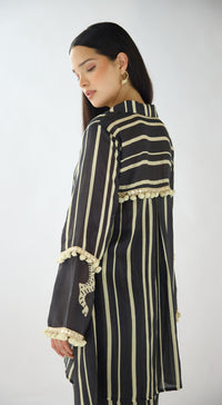 Black Stripes Abstract Co-ord Set