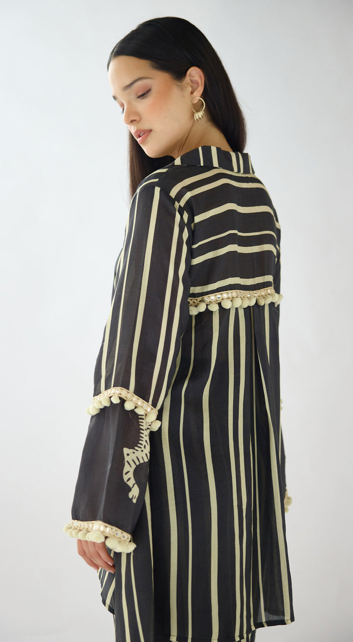 Black Stripes Abstract Co-ord Set