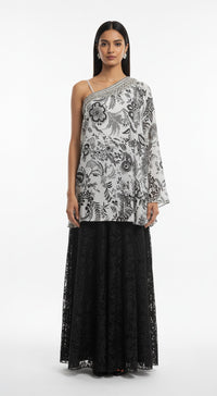 White Crepe Sharara Set