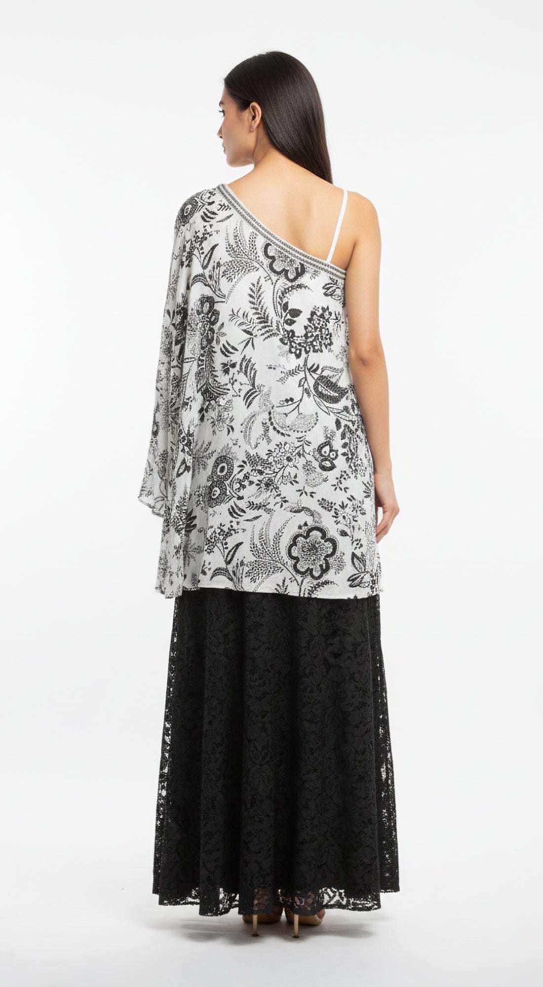 White Crepe Sharara Set