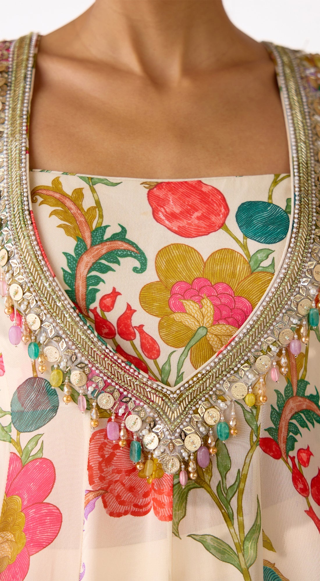 The Bloom Ivory Anarkali Set